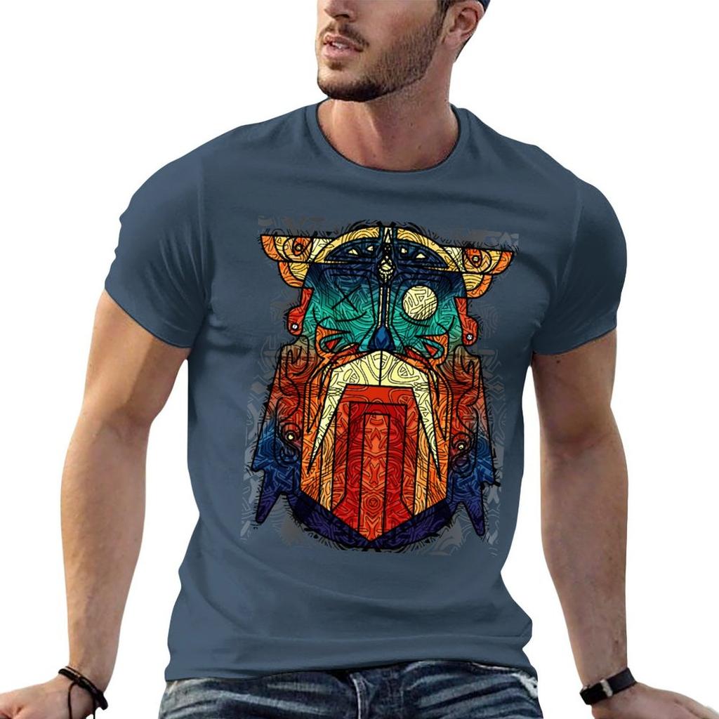 Odin Wodan Geometric Vikings Ornaunisext Art Tshirt Casual Basic Short Sleeve Tshirt