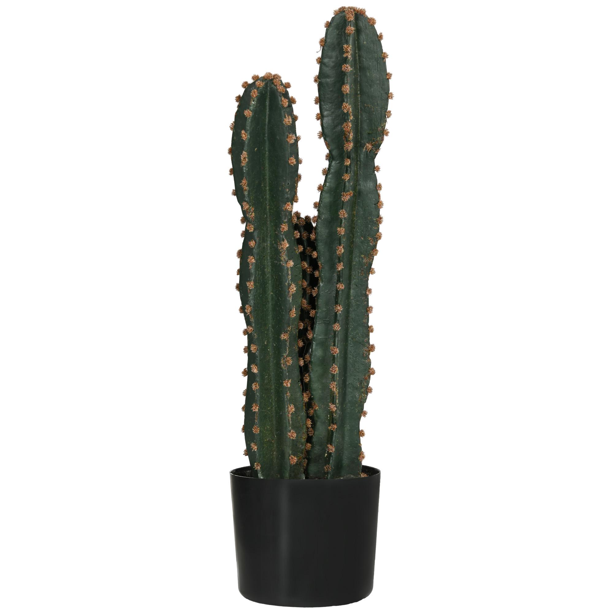 Grande Plante Cactus Artificiel Réaliste Grande Taille Dim. Ø 17 X 60H Cm Vert