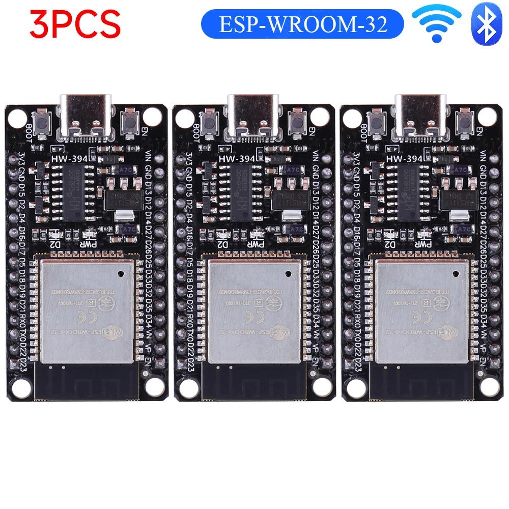 1-10PCS ESP32 WROOM-32 Development Board TYPE-C CH340C/ CP2102 Micro Modules WiFi+BT Ultra-Low Power Dual Core Wireless Modules