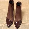 Fashion Pointed Toe Booties Women 2025 New Fall Winter Single Boots French Splice Fashion Plus Size Short Thigh High Heel Boots