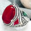 Mens 2023 Red Emerald Inlaid Ring Turkey Retro Domineering Personality Ring To Attend The Banquet Highquality Jewelry