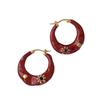 Vintage Enamel Drip Glaze Hoop Earrings Exquisite Ear Accessories Statement Jewelry for Party and Everyday Wear