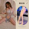 Sexy neck-hanging perspective suspender Bling sparkling sequins waist and thin tassel nightclub nightdress