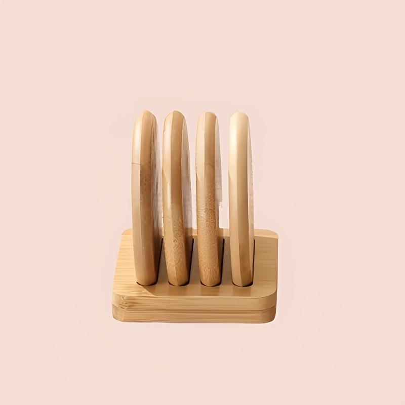 Simple Creative Bamboo Coaster Set, Round Heat Insulation Water Cup Pad, Tea Cup Holder, Eco-Friendly Table Decoration Accessory
