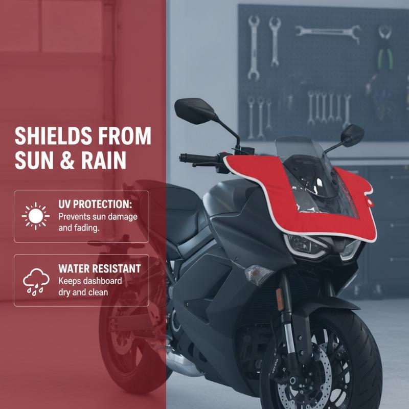 Universal Motorcycle Front Rain Cover Waterproof Sun Protection Dustproof Dashboard Rain Coats Motorcycle Dashboard Rain Cover