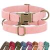 Adjustable Soft Dog Collar - Faux Leather Engravable No Choke Small Medium Large Dogs