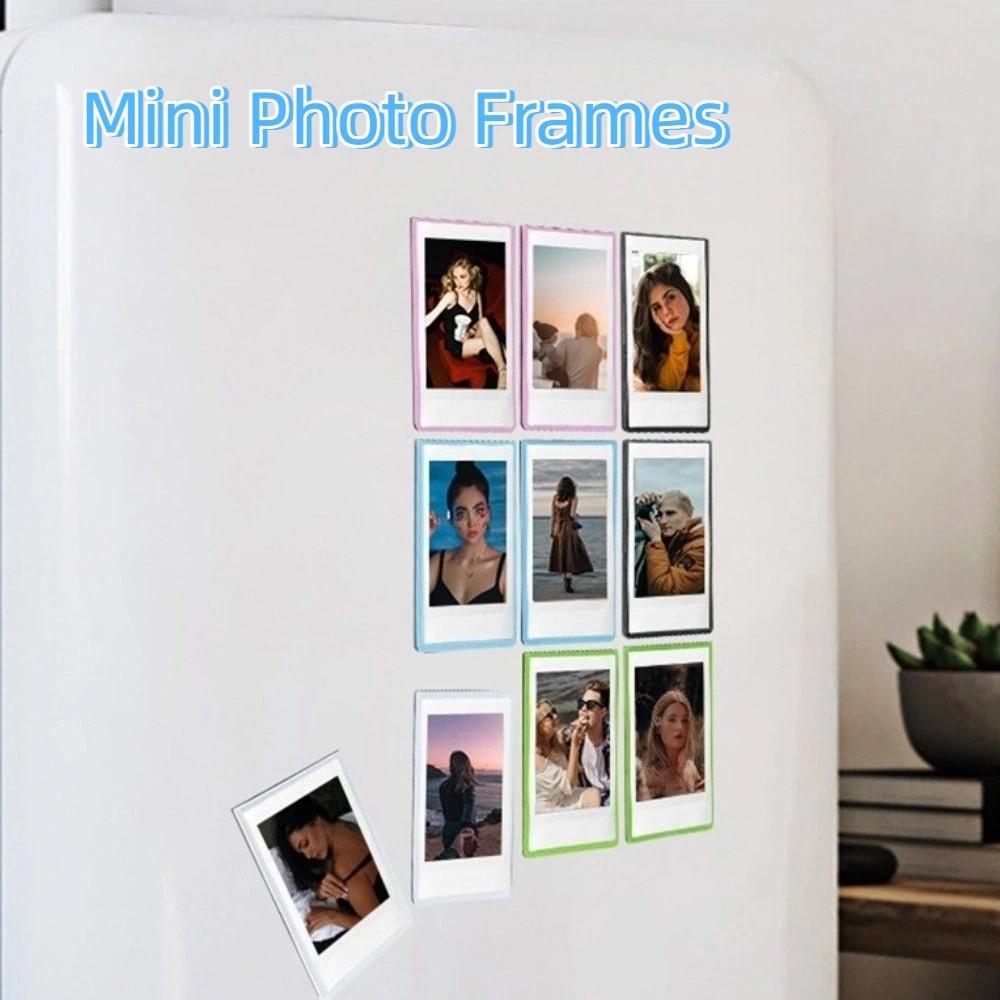 5pcs Plastic Mini Photo Frames 3-Inch Photo Pocket Creative Refrigerator Magnet  Refrigerator Decor