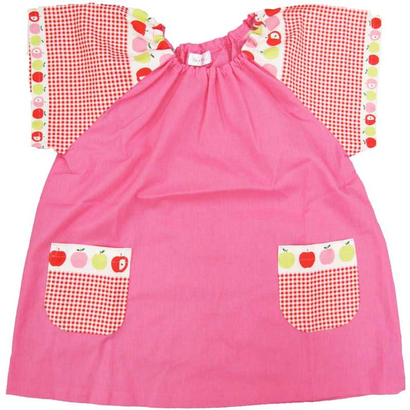 Smock Short-sleeved smock [Kindergarten/Toddler] (Pink Apple) Admission Kindergarten Nursery School Elementary School