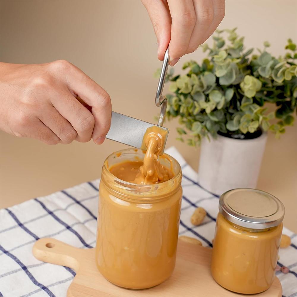 LMETJMA Erdnussbutter-Mixer mit Schaber Edelstahl Erdnussbutter Rührwerkzeug Nussbutter Quirl Marmeladen Rührwerkzeuge JT295