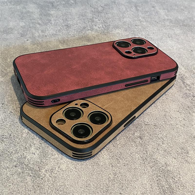 Die Retro-Wildledertextur ist geeignet für Apple 14promax Handyhüllen, iPhone13 Business 12 Sturzsichere 11 Schutzhüllen