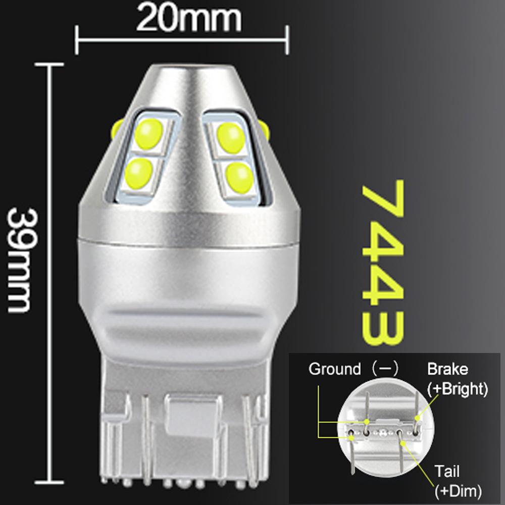 2Pcs R5W R3W R10W S25 1156 BA15S P21W PY21W BAU15S 1157 P21/5W BAY15D LED Bulbs Stop Tail Signal Lamp Rear Fog Light 12V 24V