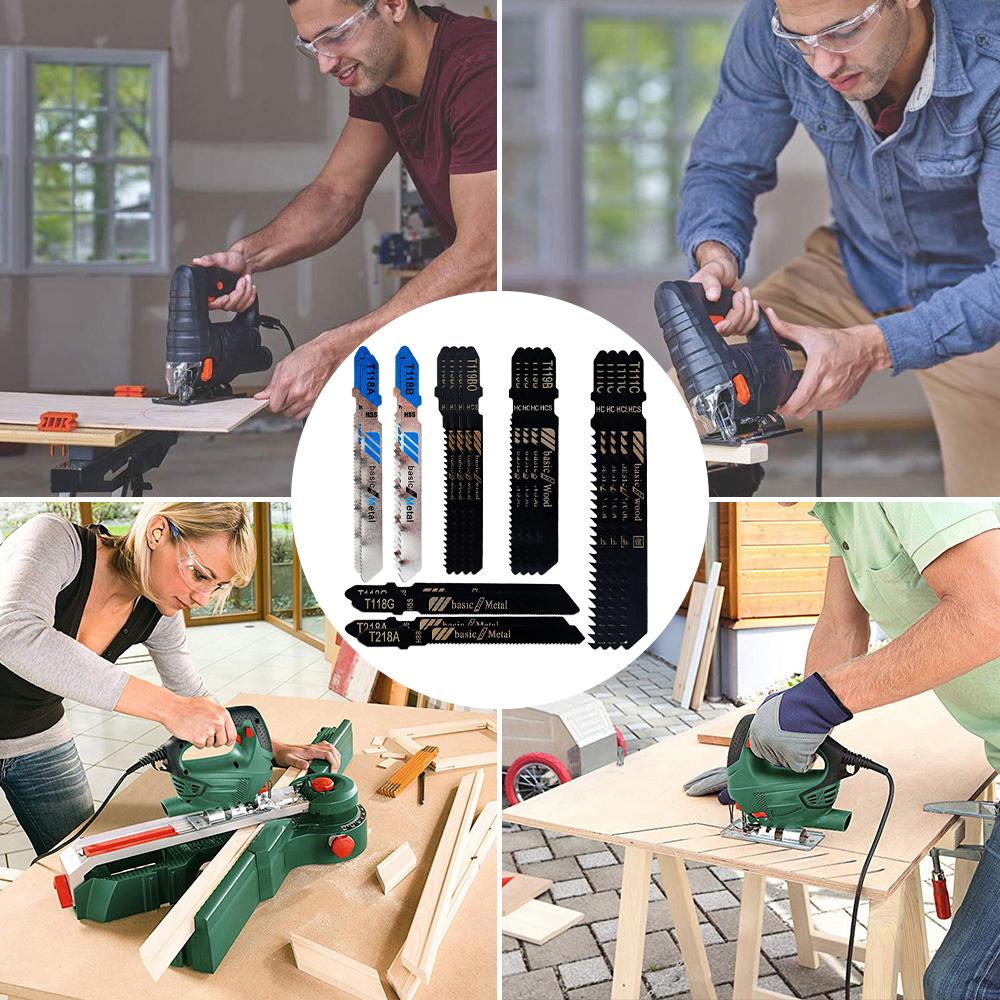 20 Stück T-Schaft Stichsägeblätter HCS Stichsägeblätter Set Schnell Schnitt Abtragssägeblatt Für Holz Kunststoff und Metallschneiden