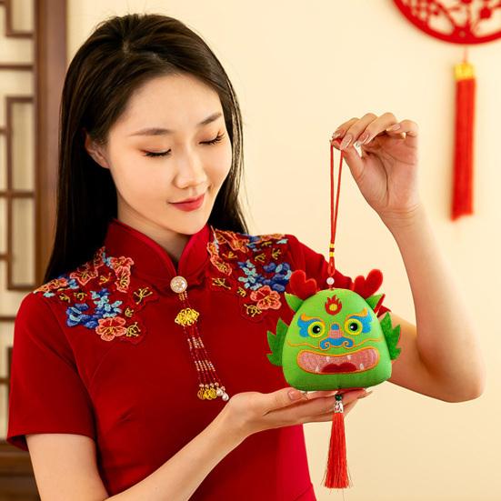Cartoon Chinese Dragon Hanging Decoration with Tassels 2024 Year of The Dragon New Year 3D Dragon Ornament Pendant Home Decor Spring Festival Gift