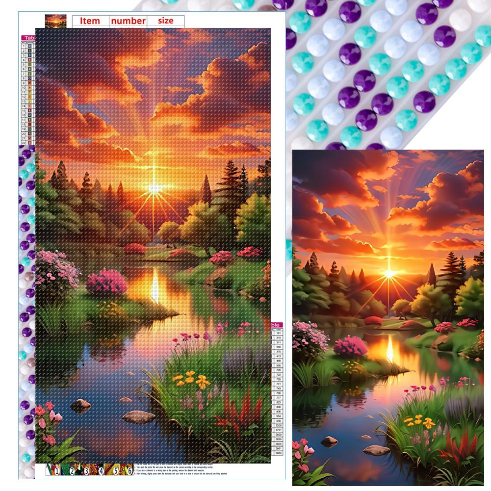 

5D DIY Full Round Drill Diamond Painting Mountains Fields Kit Home Decoration