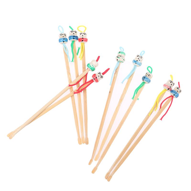 Natural Handmade Bamboo Ear Digging Spoon Doll Head Bamboo Ear Stick
