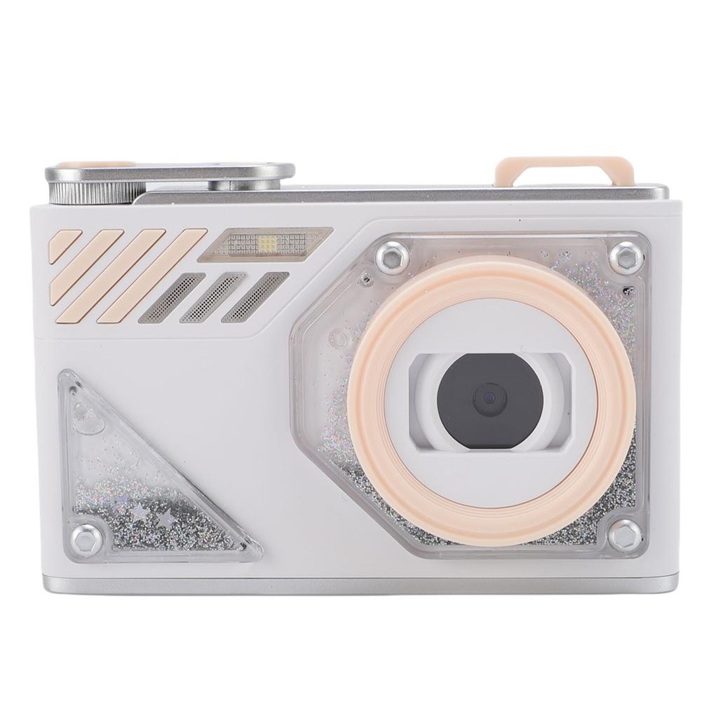 Digital Camera 1080P HD 48MP 8X Zoom Front Rear 2 Lens Portable Small Auto Focus for Students White