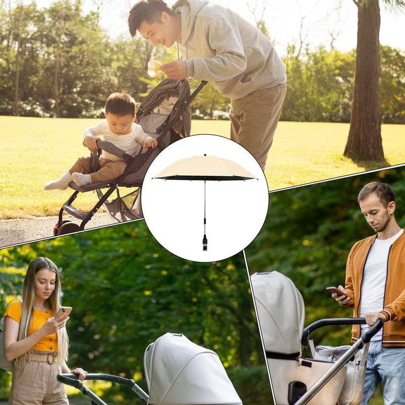 Umbrella For Stroller Foldable Wheelchair Parasol With Clamp Portable Travel Supplies Pushchair Attachment For Outdoor