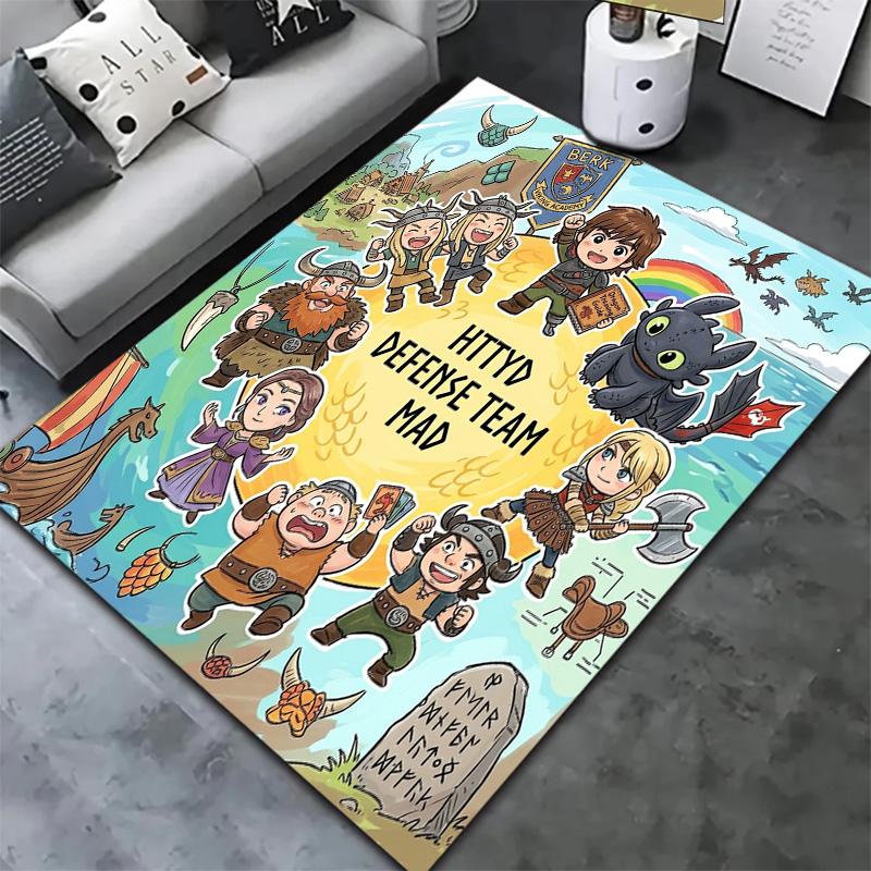 How Train Dragon Carpet Rug For Living Room Bedroom Home Sofa Decoration Kids Play Nonslip Floor Mat