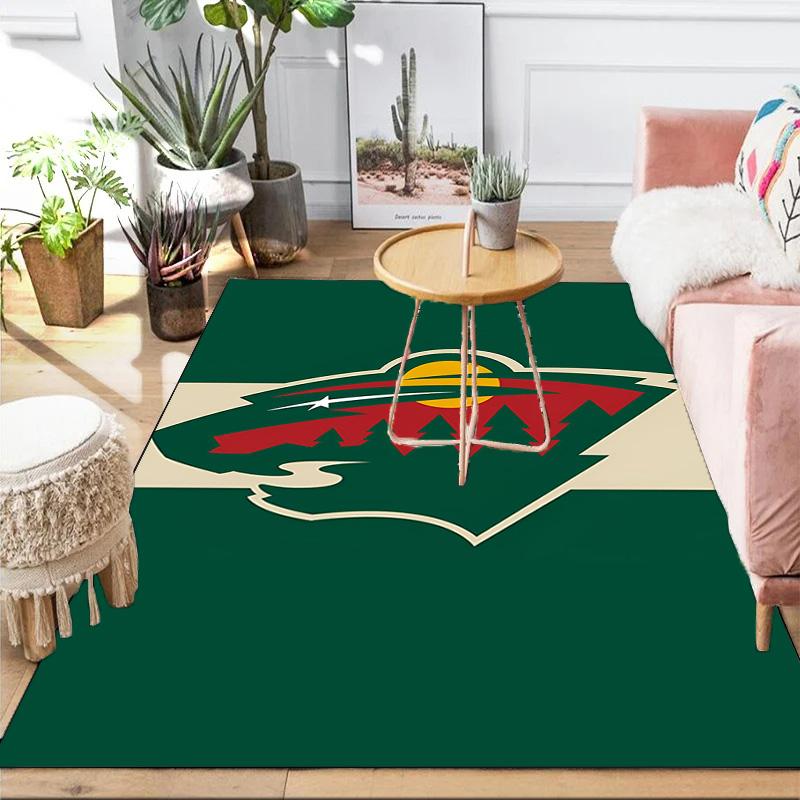 Minnesota-Wild Hockey Team Area Rug Suitable for Indoor And Outdoor,Carpets for Kitchens, Homes, Offices, Living Rooms,Home Decor,Christmas Gift