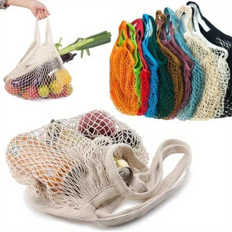 

Reusable Fruit Vegetable Bag Washable Mesh Grocery Bags String Bags Net Shopping Bags Mesh Bags for Fruit Storage Shopping bag S