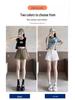 Women's 2026 High-Waisted Khaki Denim Shorts - Summer Fashion, Loose Wide-Leg Slimming Hot Pants