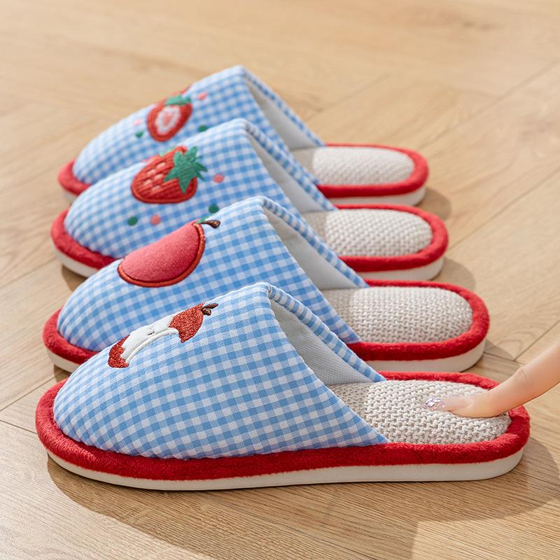 Linen Slippers, Indoor Cotton and Linen Shoes with A Feeling of Stepping On Feces, Home Anti-slip Shoes