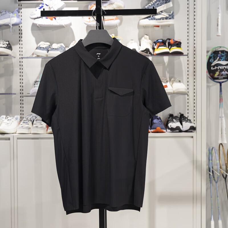 LI-NING Men s Business Casual Polo Shirt S~4XL чёрный