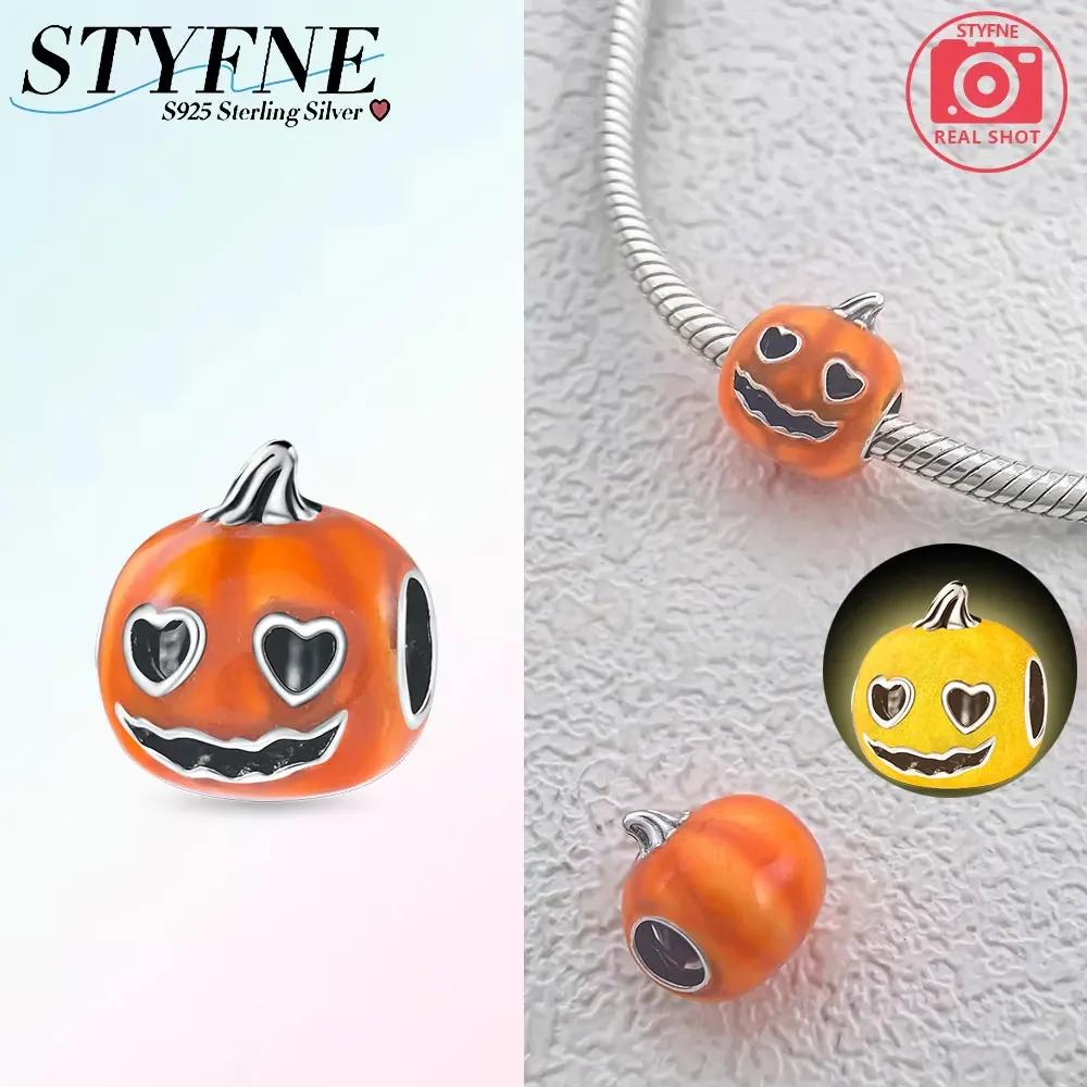 Copperhappy Halloween Series Luminous Horror Pumpkin Charms Fit Original Women'S Bracelet Diy Simple Gift