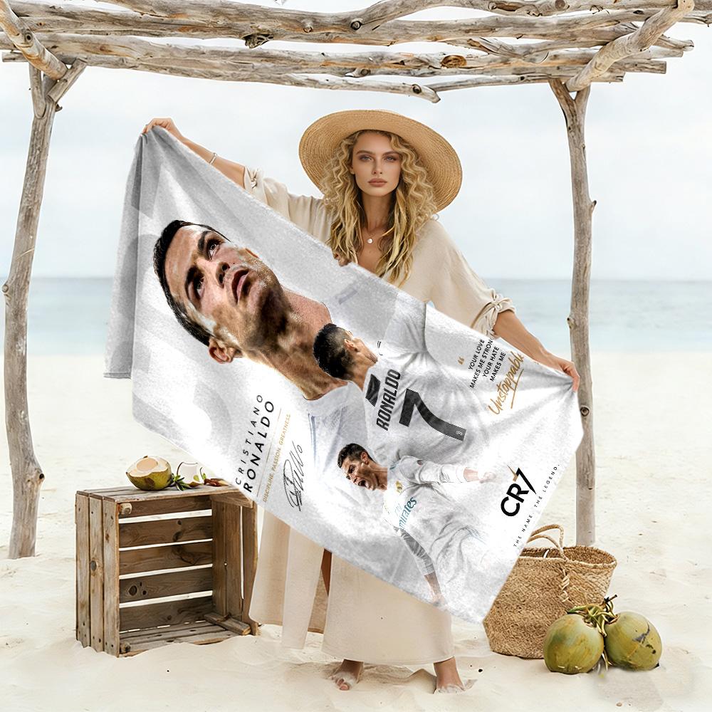 Cristiano Ronaldo's Legacy Beach Towel Super Soft Microfiber Quickdry Fabric Comfortable Lightweight