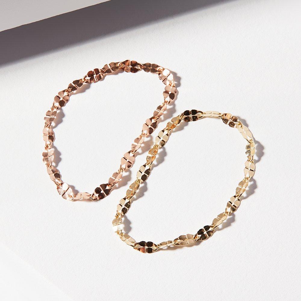 18K Lucky Four-Leaf Clover Chain Gold Ring