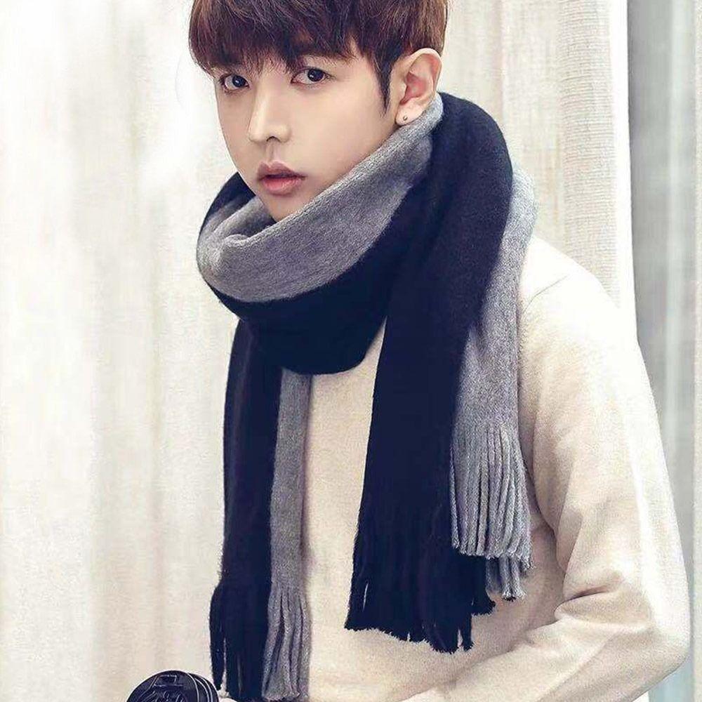 Winter Warm Two-Color Imitation Cashmere Scarf Thicken Long Neck Guard Shawl Comfortable Women's Shawl Wraps Cold Weather