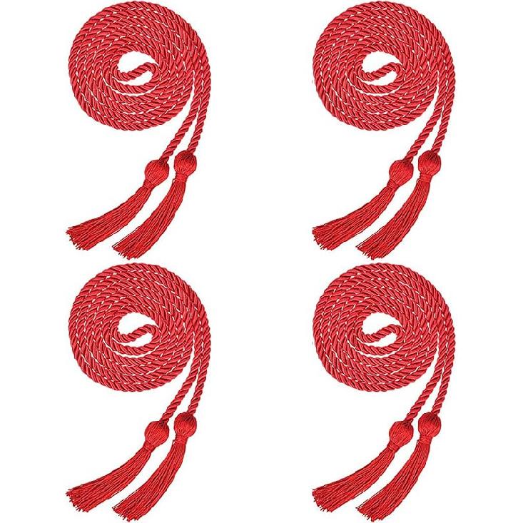 Bcpress 4 Pack Yarn Honor Cord Graduation Cords with Tassel for Graduation Students (Purple)