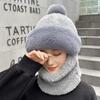 Winter Warm Hat Beanies Scarf Warm Breathable Rabbit Hair Blend Knitted Hat Scarf for Women Protection Caps Windproof Hats
