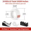 24 Rolls Invisible Tape Refills for Dispenser, Bulk Matte Finish Translucent Tape, 3/4 x 800 Inches, Engineered for Office School Home Repairing