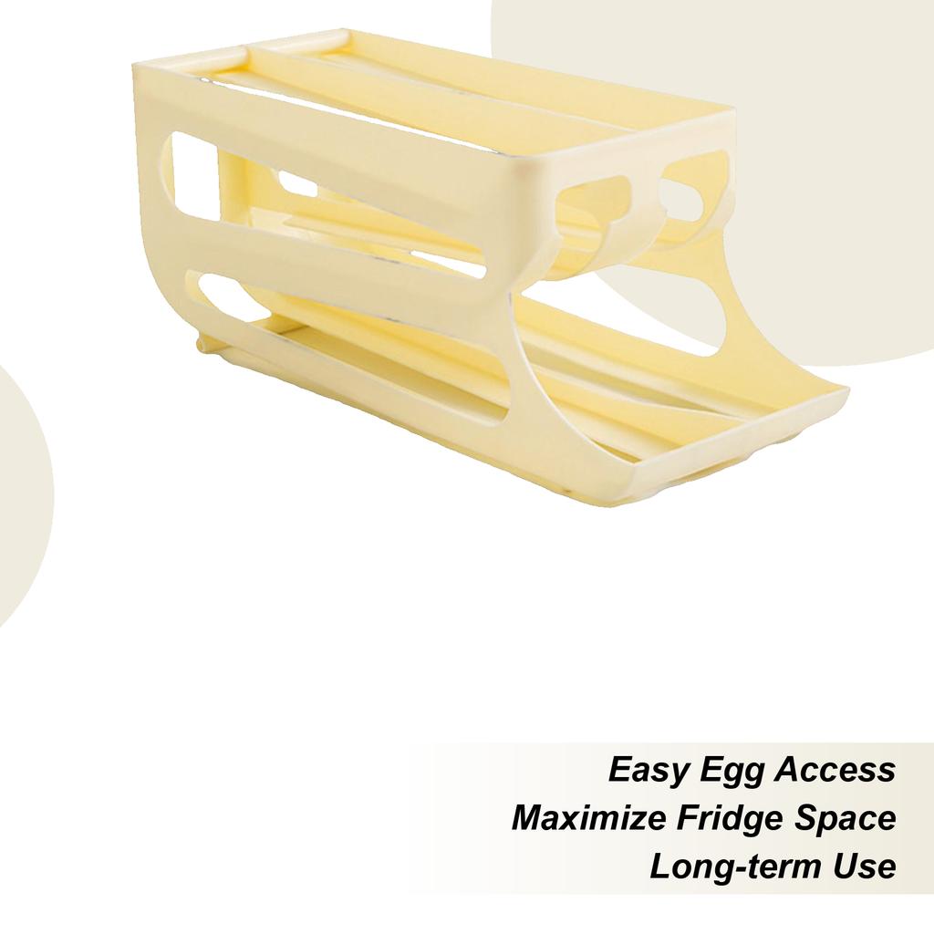 Egg Holder for Fridge 3-tier Automatic Rolling Egg Rack Holder Refrigerator Food Container for Counter Fruit Kitchen Camping