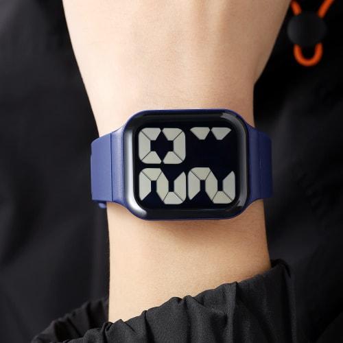 Zolohoni Men's Waterproof Digital Watch with Oversized Numerals, Blue, with Strap, for Seniors and Senior Women