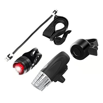 Fietskoplamp achterlicht met bel, waterdicht, USB-oplaadbaar, highlight, fietskoplamp achterlicht met bel