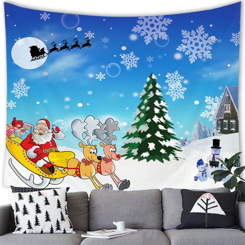 Merry Christmas Cartoon Snowman Cross Border Tapestry Wall Hanging