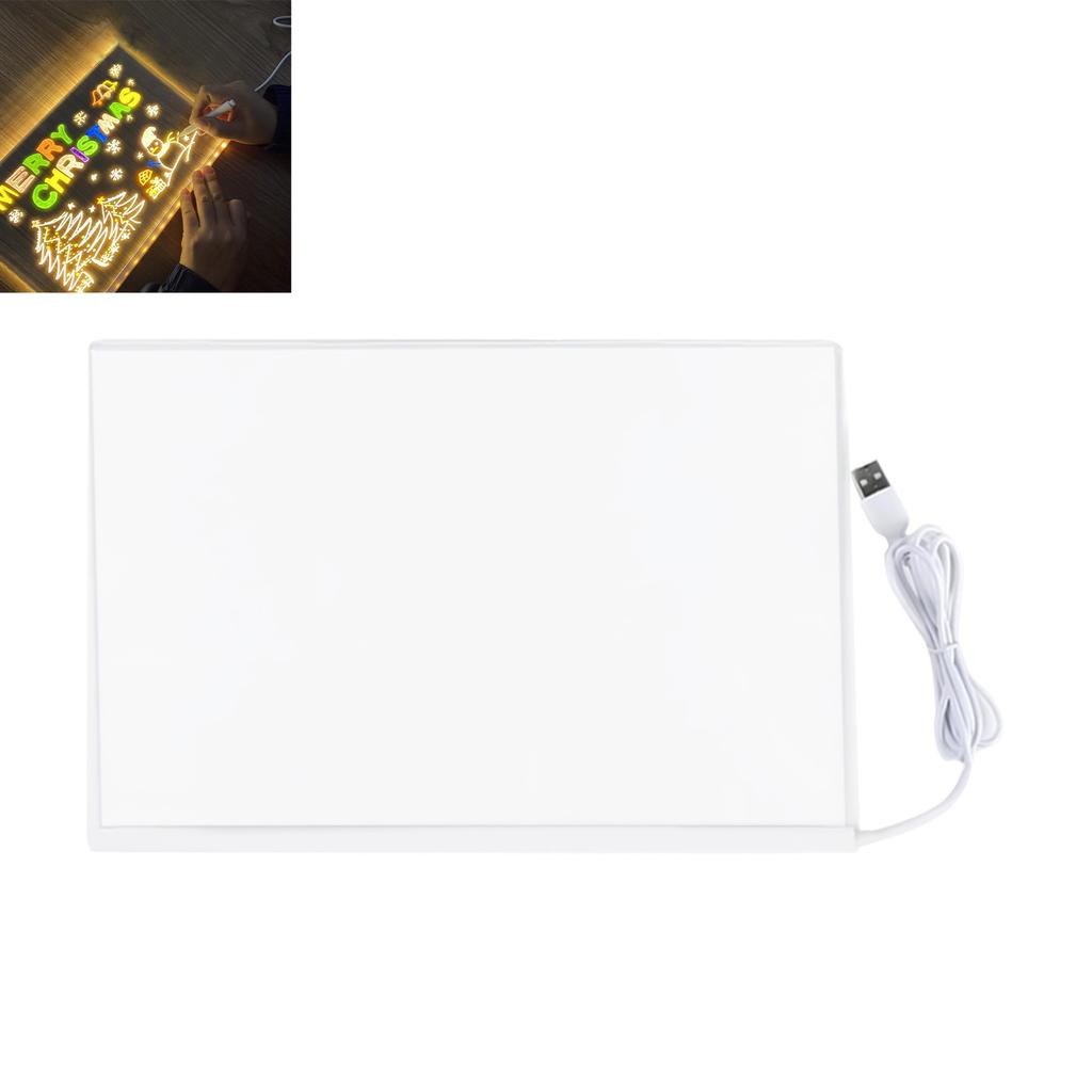 USB Power Acrylic Message Board with Color Led Note Board With Adjustable Stand For Bar Counters Hotel Front Desks
