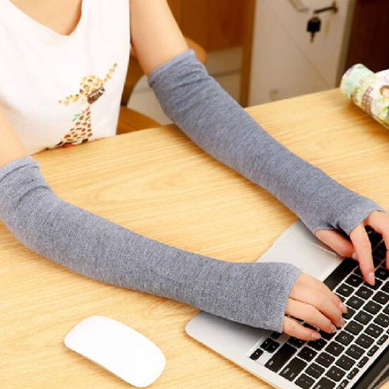 Fashion Women Lady Knitted Long Fingerless Gloves Wrist Arm Hand Warmer Winter