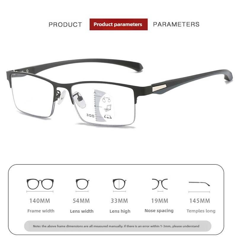Modische progressive multifunktionale Lesebrille für Herren Ultraleicht Intelligent Bequem Fernsichtbrille +1.0 bis +4.0