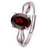 Natural Topaz Garnet Citrine Amethyst Ring Women'S S925 Sterling Silver Muscle Simple Color Treasure Index Finger Ring