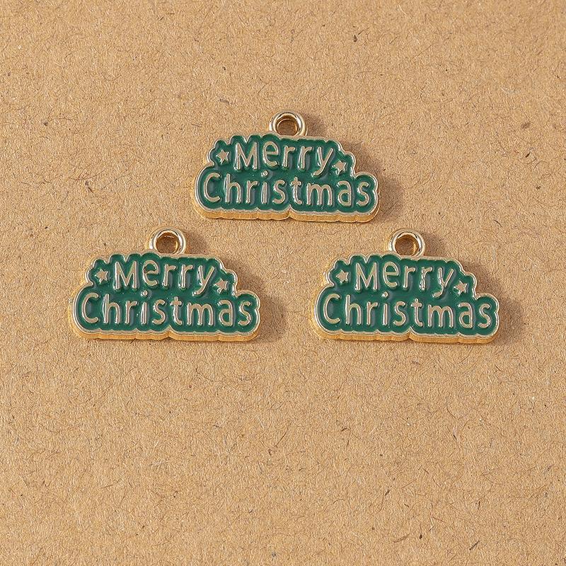 10pcs Enamel Christmas Tree Snowman Pendant Charms for Jewelry Making Christmas Earrings Necklaces DIY Accessories Supplies