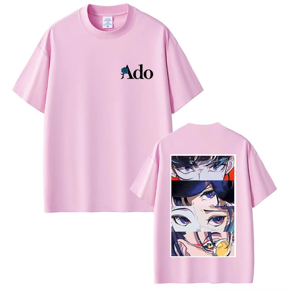 Ado Grafik T-Shirt Herren Damen Kleidung Mode Japanischer Stil T-Shirts Unisex Lässig reine Baumwolle Vintage Hip Hop Streetwear
