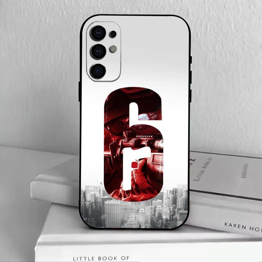 R6 Black Ice Rainbow Phone Case For Samsung S25,S24,S21,S22,S23,S30,Ultra,S20,Plus,Fe,Lite,Note,10,Black Cover