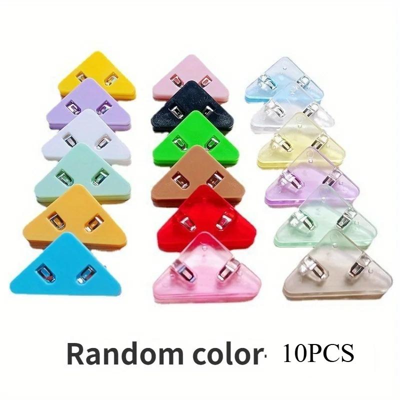 

10pcs Kawaii Triangle Corner Clips File Paper Clips File Index Photo Clamp Page Holder Korean Stationery Office Desk Organizer