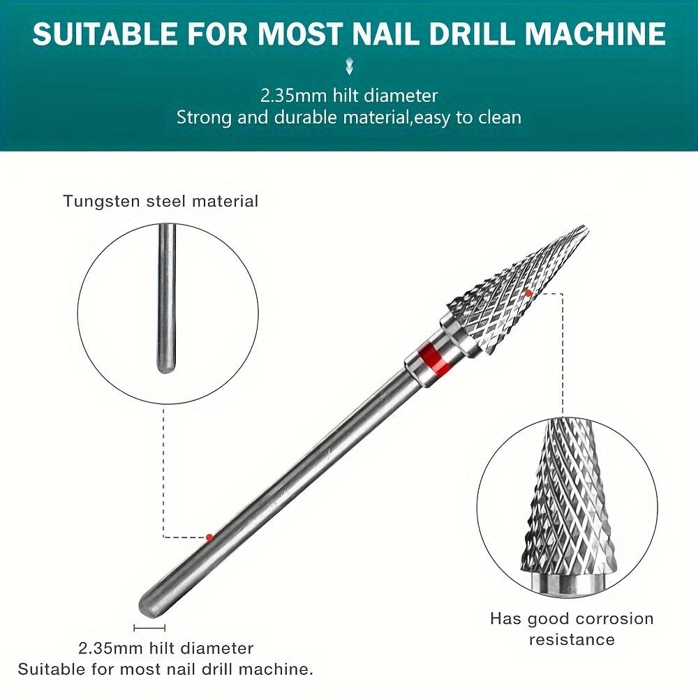 1 Pc Tungsten Carbid Nail Drill Bits Electric Manicure Drill Accessory Milling Cutters for Nail Gel Polish Remover Nail Tools