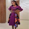 European, American Women's Clothing Summer African New Ethnic Style Bubble Sleeves Waist Print Dress