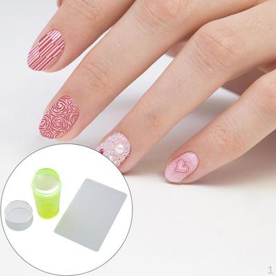 Transparent Set Kit Decoration Soft Head Silicone Professional Use Stamper for Manicure DIY