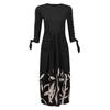 Women's Fashion Five-part Sleeve Strap Hollow Printed Sleeve Slim Dress
